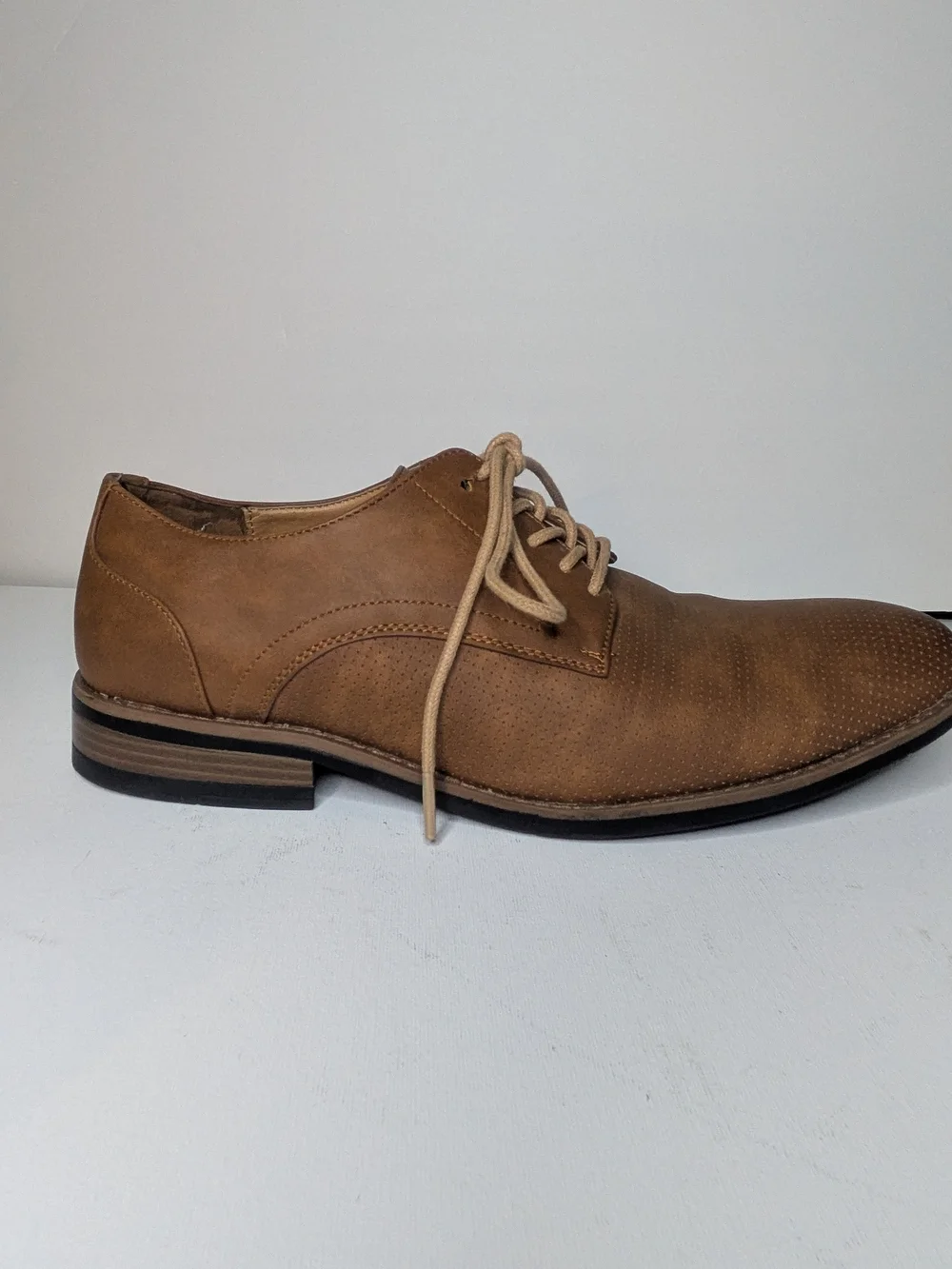 Perry Ellis Tan Leather Oxford Lace-Up